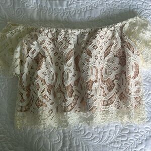 Off the shoulder lace top.